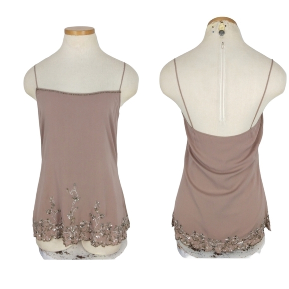 Elie Tahari Silk Embelished Cami Size Small - Picture 2 of 11